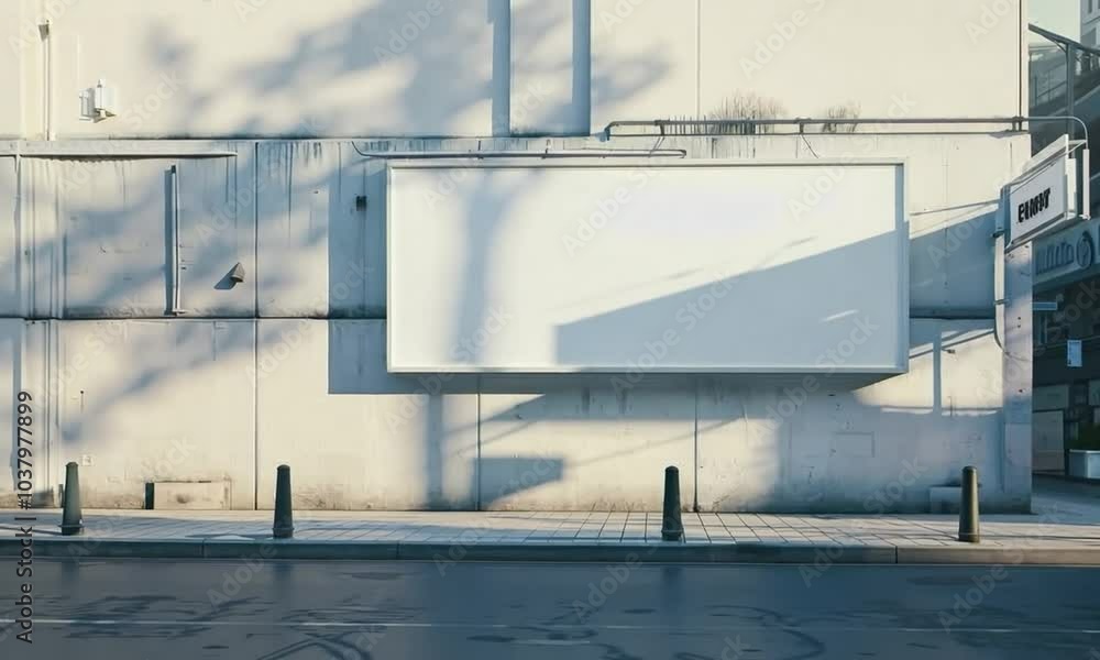 Photo of a blank billboard on the side of an urban building Photo of a blank billboard on the side of an urban building