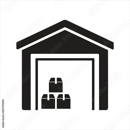 Self storage icon. Storage facility. Self storage unit icon