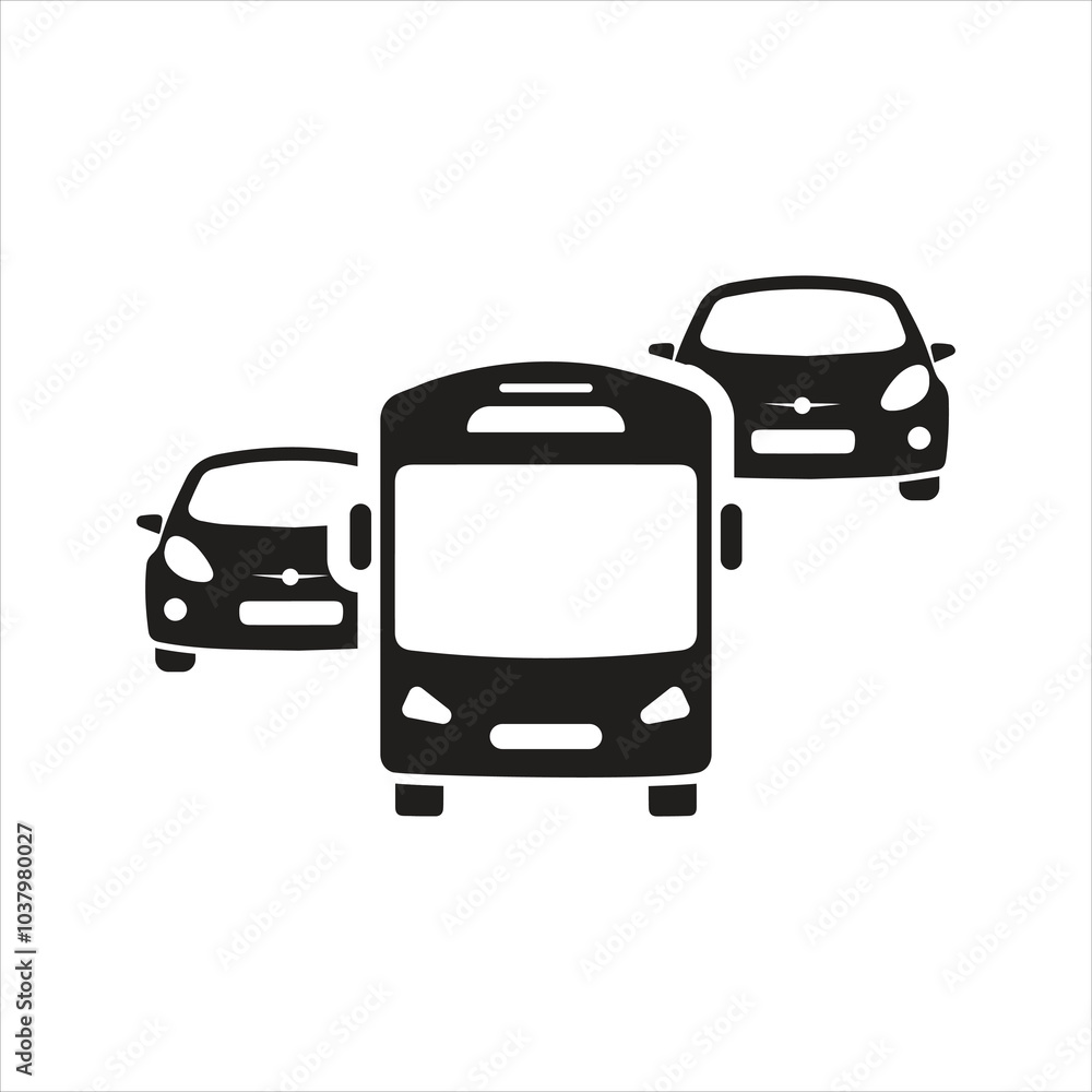 Traffic jam icon. Busy road icon Traffic jam icon. Busy road icon