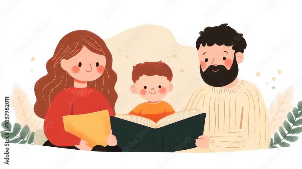 A family reading together on a cozy couch, with parents and children holding books. The scene conveys warmth, togetherness, and the joy of reading. A family reading together on a cozy couch, with parents and children holding books. The scene conveys warmth, togetherness, and the joy of reading.