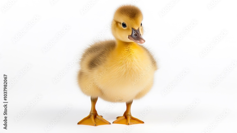 Cute duckling standing on white background, showcasing fluffy feathers and adorable expression. Perfect for animal and nature-themed designs. Cute duckling standing on white background, showcasing fluffy feathers and adorable expression. Perfect for animal and nature-themed designs.