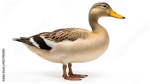 A duck isolated on white background. 