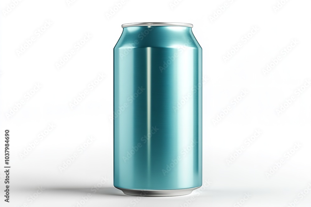 A mockup of a blue soda can set on a white backdrop. Generative Ai A mockup of a blue soda can set on a white backdrop. Generative Ai