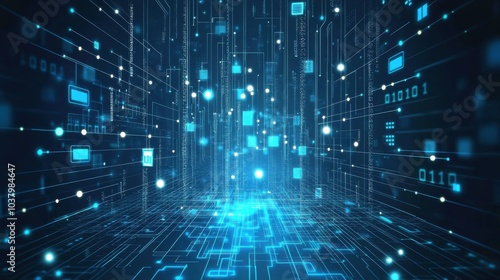 Big Data futuristic, hi tech technology, light line design. Vector datum digital background. Illustration innovation data system, cyber space, communication internet, information, connection concept 