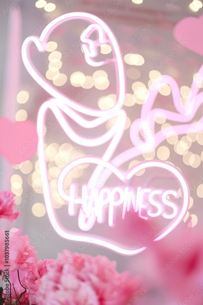 Bokeh pink color neon lights as background Bokeh pink color neon lights as background