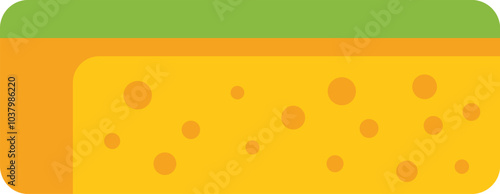 Colorful illustration representing soil layers with grass on top, isolated on white background