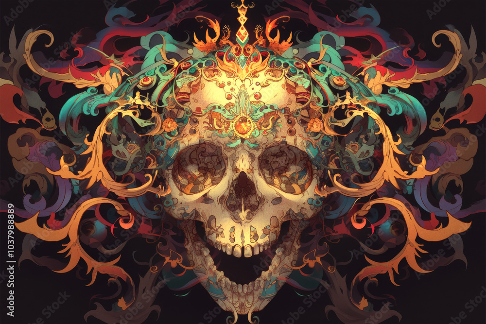 skull pattern on background skull pattern on background