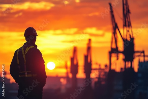 Engineer standing at port