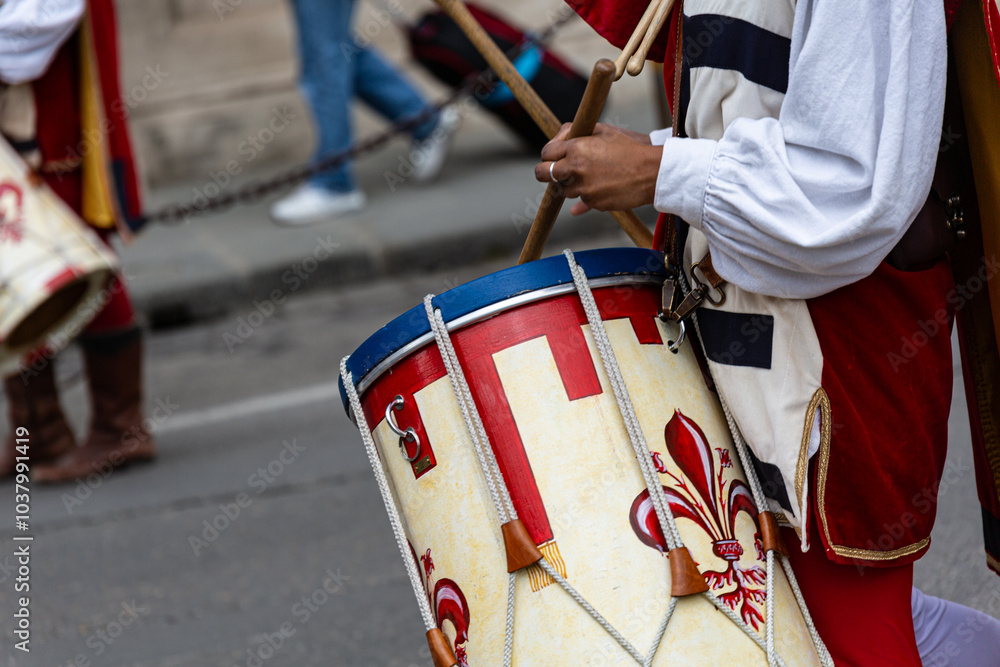 Drummer on the street during local parade
