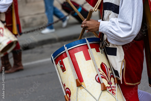 Drummer on the street during local parade