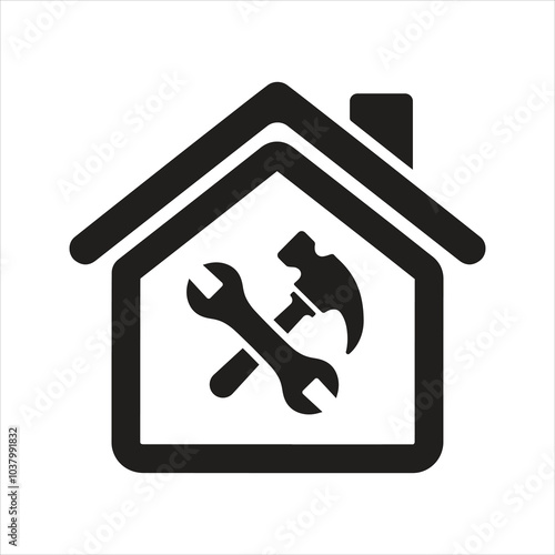 Home maintenance service. House restoration icon