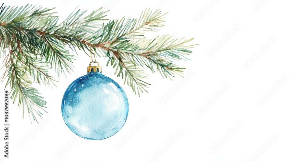 Watercolor of Christmas tree branches with red balls, isolated on white background, border,Christmas composition,Spruce branches with New Year decorations,fairy lights and red baubles,copy space. Watercolor of Christmas tree branches with red balls, isolated on white background, border,Christmas composition,Spruce branches with New Year decorations,fairy lights and red baubles,copy space.