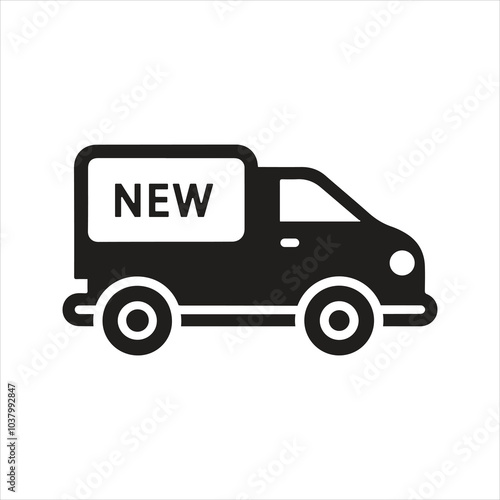New car icon. Car gift icon