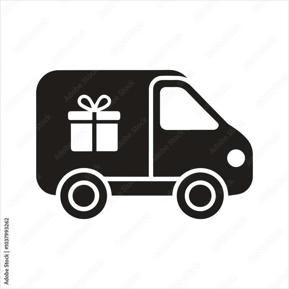 Car gift icon. Car delivery icon Car gift icon. Car delivery icon