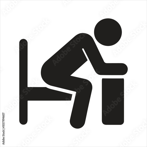 Fatigue icon. Exhausted, no energy. Tired. Depression icon