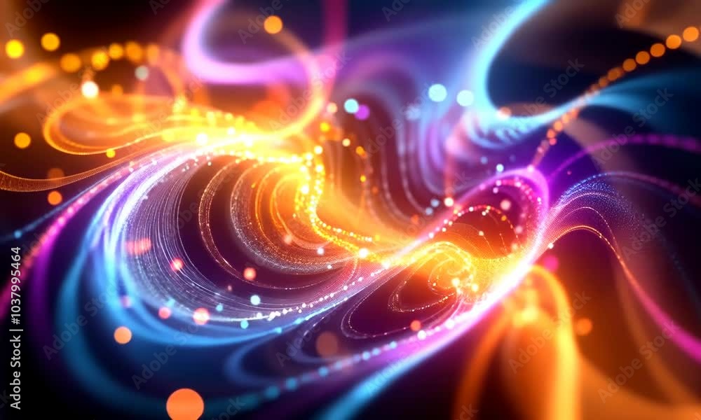 Abstract background of glowing particles in a wave-like pattern. Abstract background of glowing particles in a wave-like pattern.