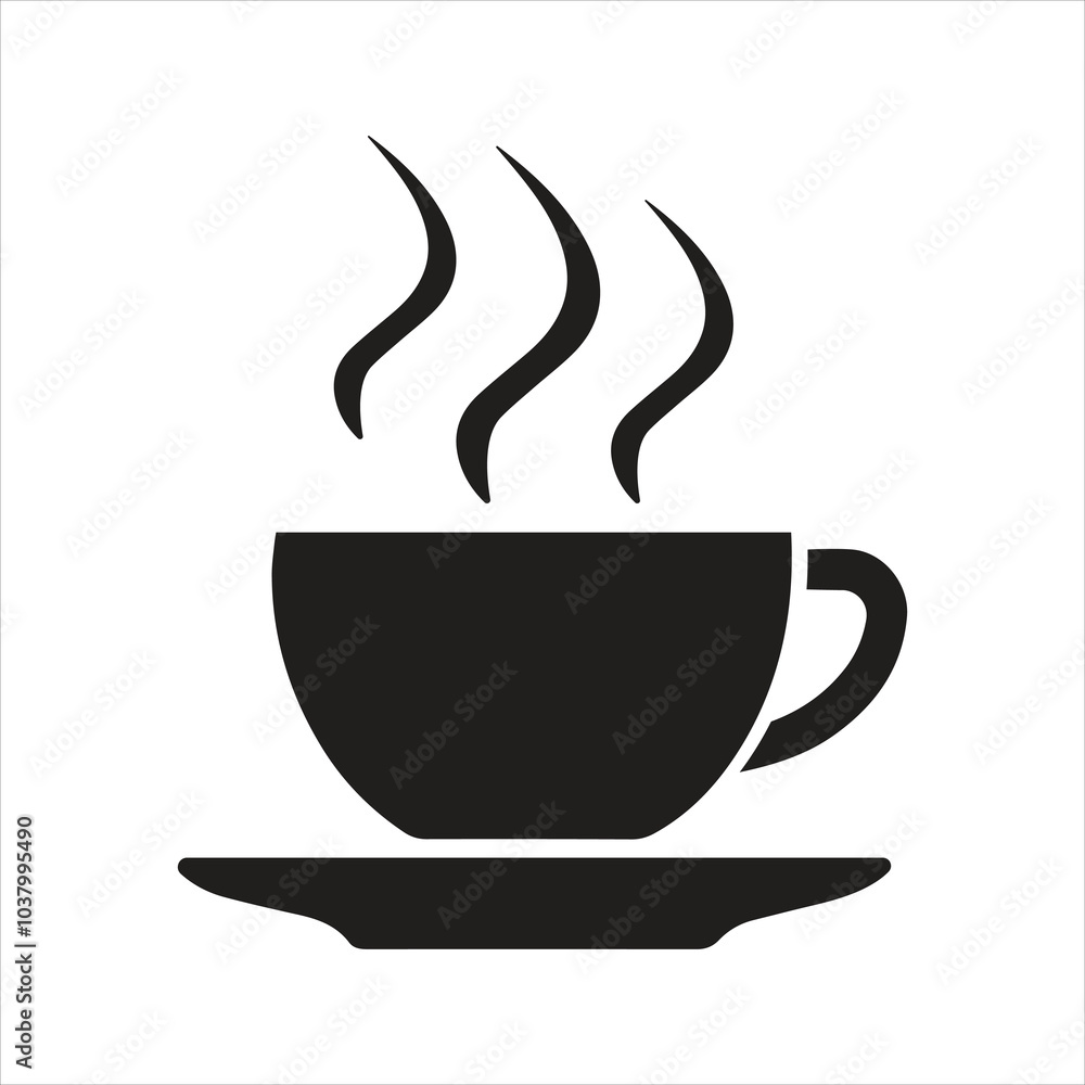Cup of coffee icon. Tea icon Cup of coffee icon. Tea icon