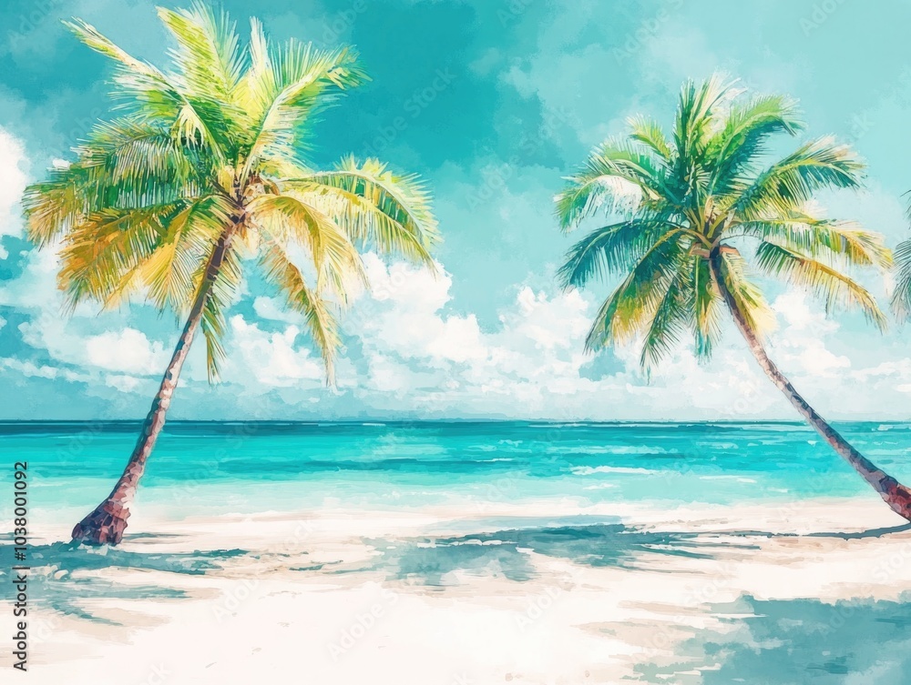 Obraz premium Palm Trees on Beach