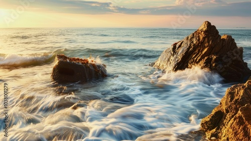 Sunrise Over Rocky Coastline