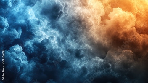 Wallpaper Mural Dramatic Blue and Orange Storm Cloud Background Torontodigital.ca