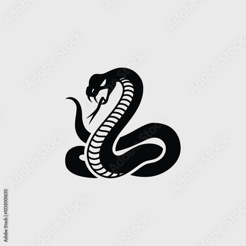 Angry Snake Logo, Angry Snake Vector, Snake Logo, Animal Logo