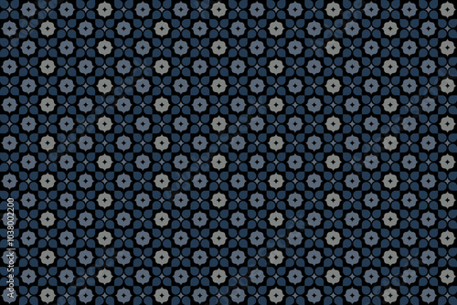 Seamless pattern with abstract geometric shape in light and gray on black  background. Vector illustration. For masculine shirt lady dress summer picnic textile print wallpaper cover decoration