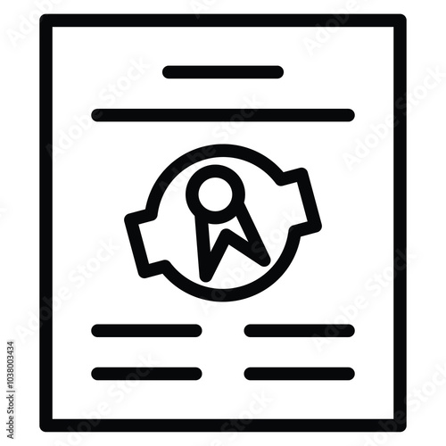 patent document icon line vector illustration