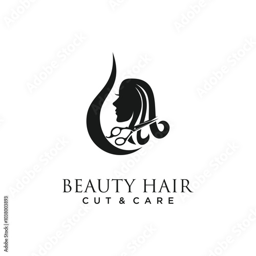 Hair cut icon vector logo design with creative concept Premium Vector photo