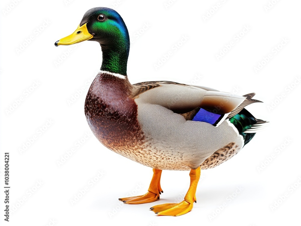 Obraz premium Duck on white surface