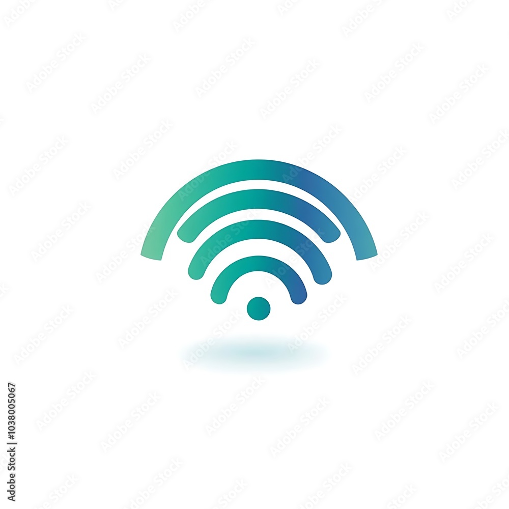 Icon representing Wi-Fi connectivity with signal waves. Icon representing Wi-Fi connectivity with signal waves.