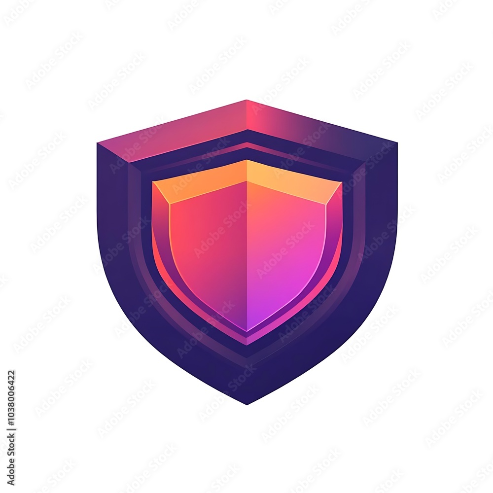 A colorful 3D shield icon representing security and protection. A colorful 3D shield icon representing security and protection.
