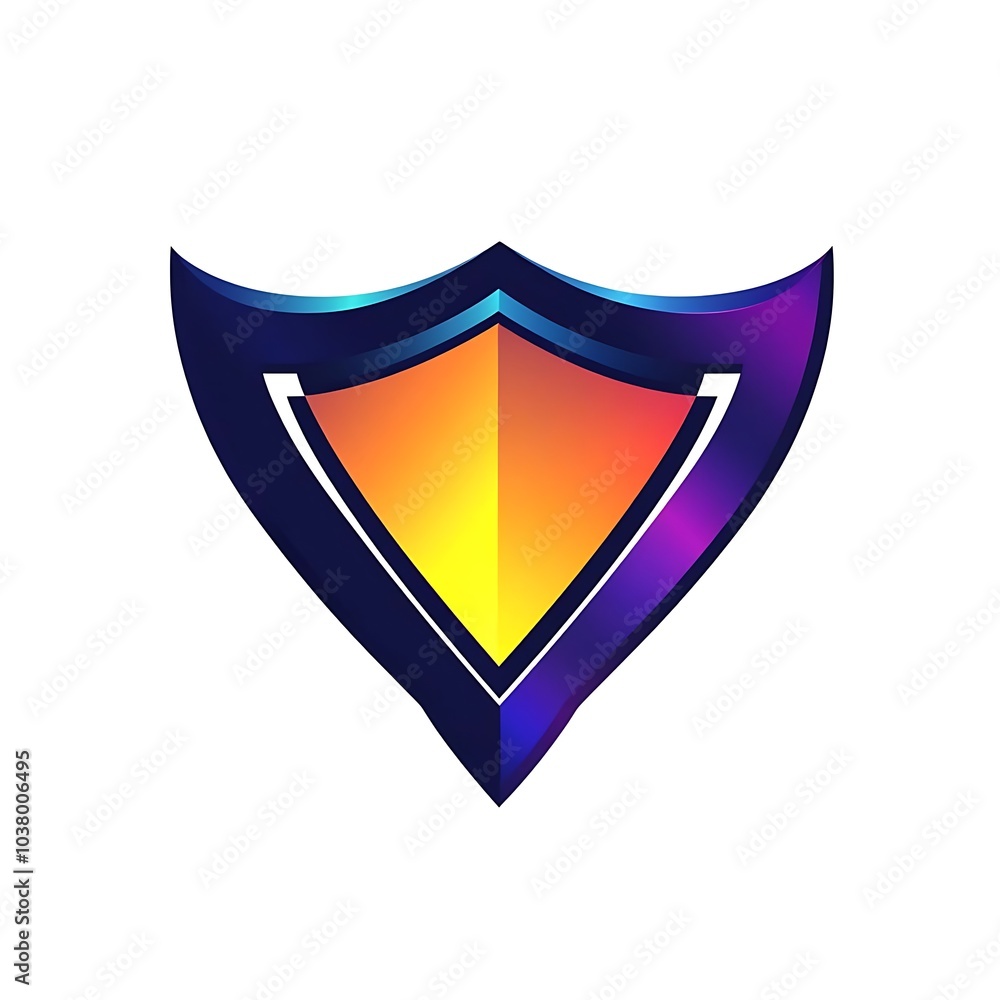 A stylized shield emblem featuring gradient colors and a modern design. A stylized shield emblem featuring gradient colors and a modern design.