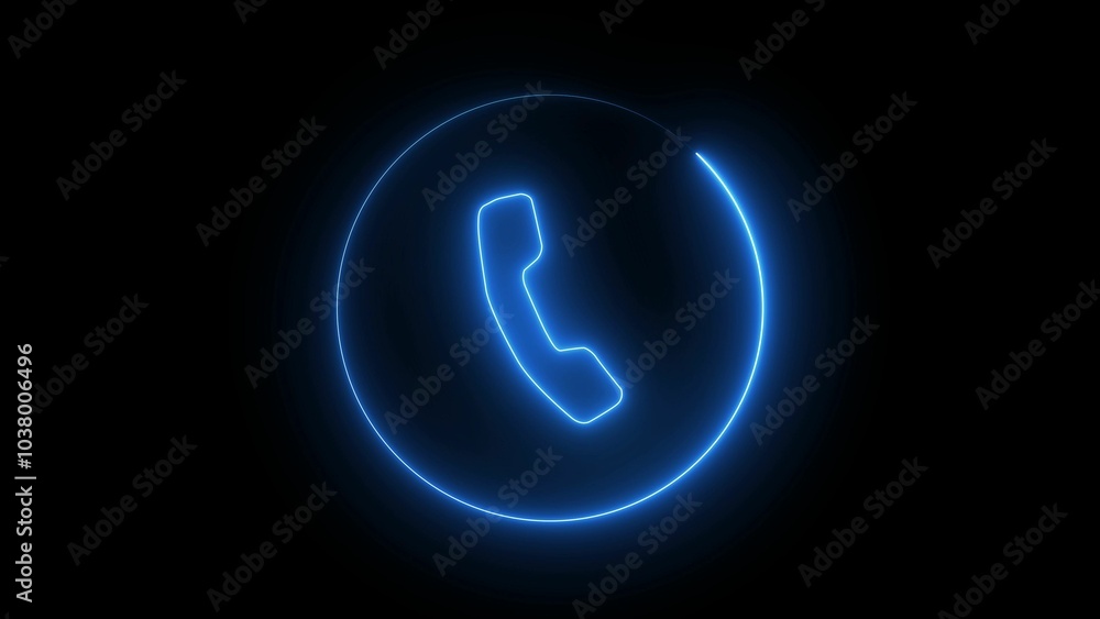 neon light call icon isolated in black background. Vibrant colors, laser show. 3d rendering - illustration. neon light call icon isolated in black background. Vibrant colors, laser show. 3d rendering - illustration.