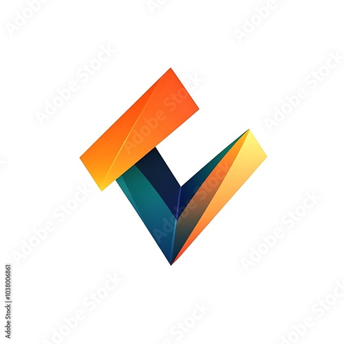 Free Download Abstract geometric logo design with vibrant colors and sharp angles. - GFXLoad