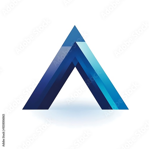 A stylized blue triangle logo representing modern design and technology.