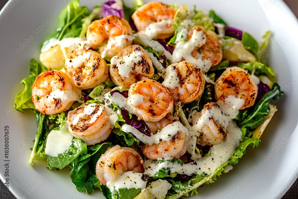 Grilled Shrimp Salad with Creamy Dressing Grilled Shrimp Salad with Creamy Dressing