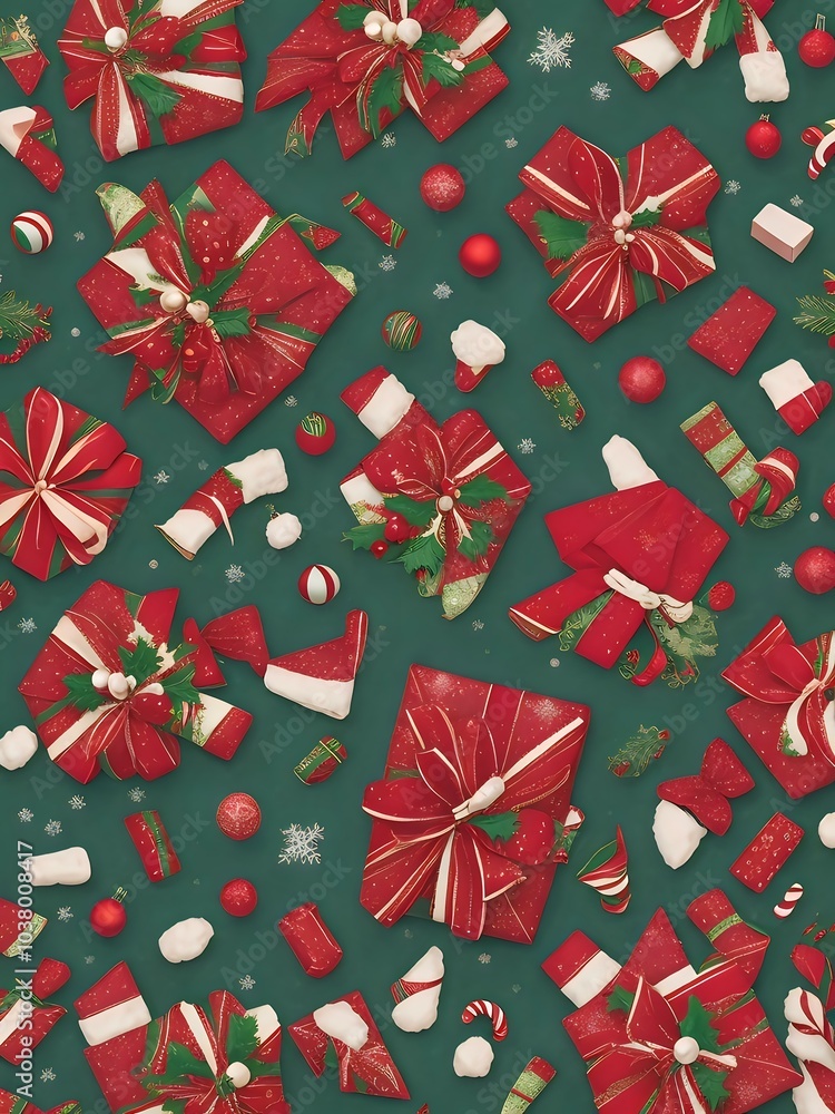 Fototapeta premium elegant christmass seamless pattern. walpaper wall