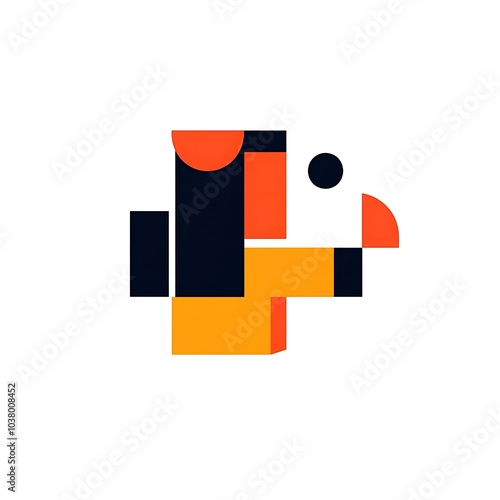Free Download A stylized geometric representation of a bird using vibrant colors and shapes. - GFXLoad