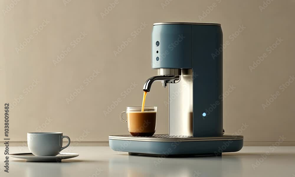 Modern Coffee Machine Brewing a Cup Modern Coffee Machine Brewing a Cup