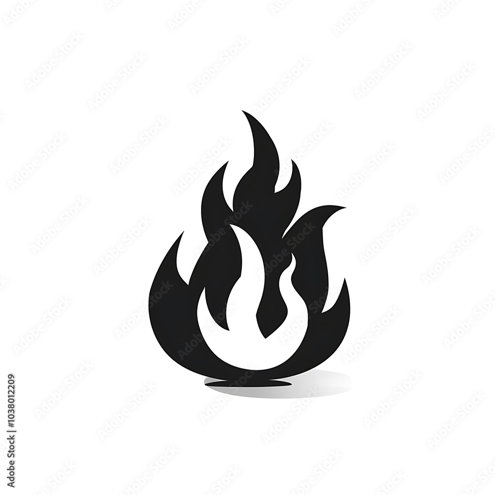 A stylized black flame icon representing fire. A stylized black flame icon representing fire.