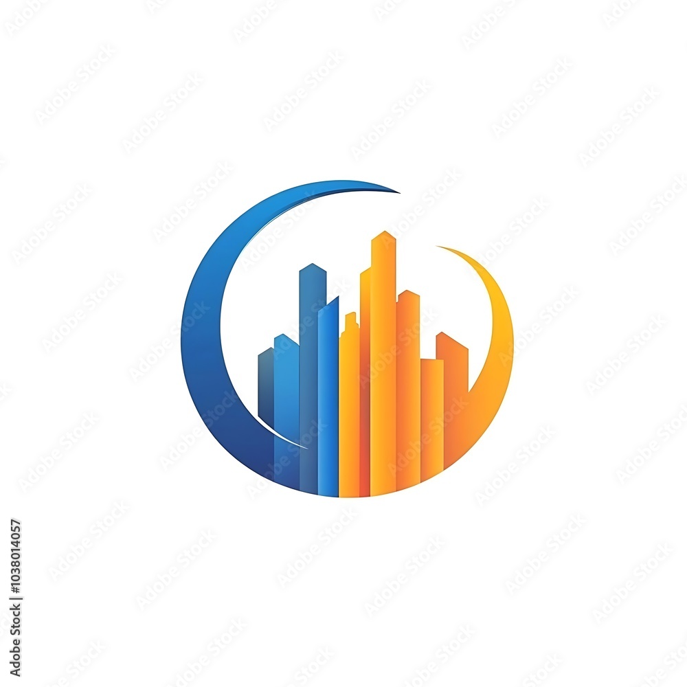 A stylized logo featuring abstract skyscrapers in gradient colors. A stylized logo featuring abstract skyscrapers in gradient colors.