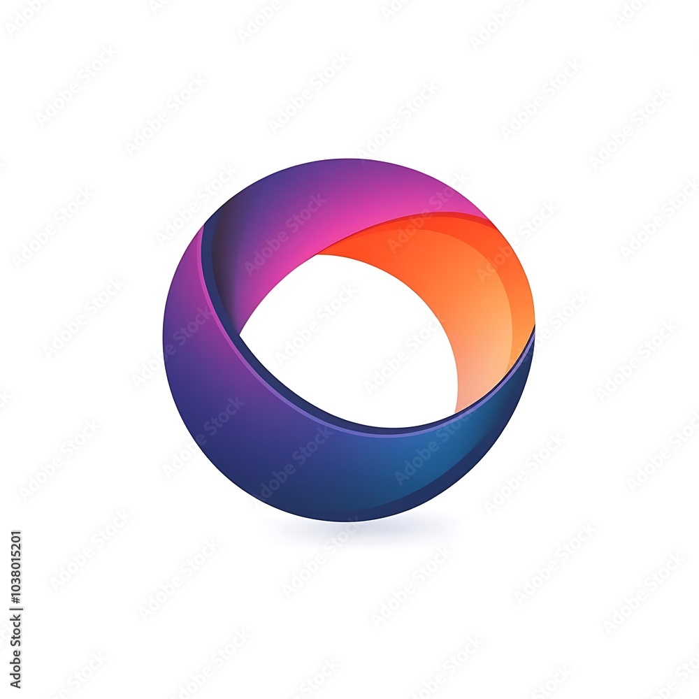 A colorful abstract logo design featuring a smooth, curved shape with gradient colors. A colorful abstract logo design featuring a smooth, curved shape with gradient colors.