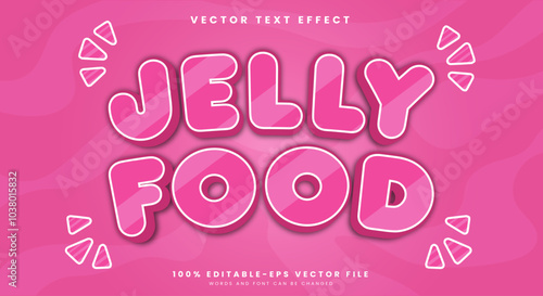 Jelly Food 3d editable text effect Template suitable for food products