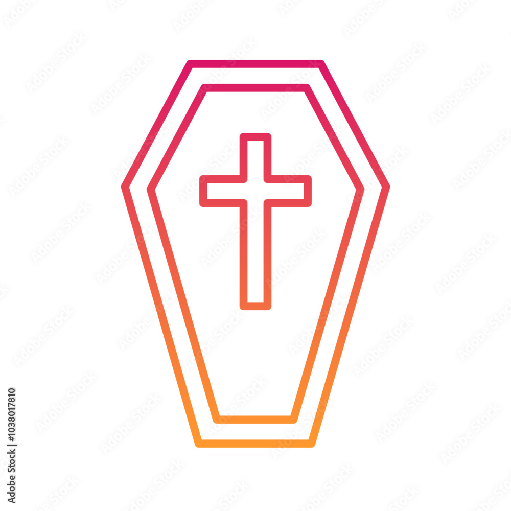 Dead Coffin Halloween, horror, Mystery, and Scary Gradient Line Icon Dead Coffin Halloween, horror, Mystery, and Scary Gradient Line Icon
