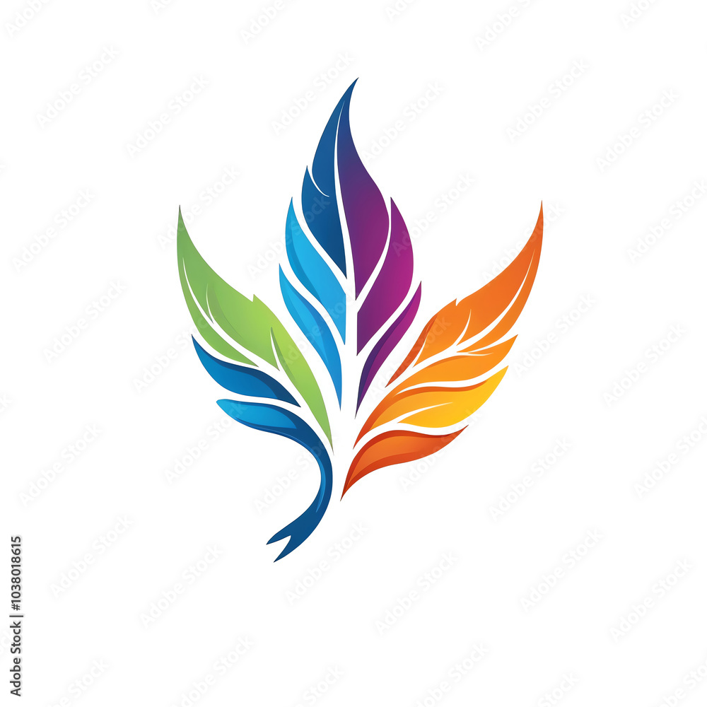 Colorful Abstract Leaf Logo Design Colorful Abstract Leaf Logo Design