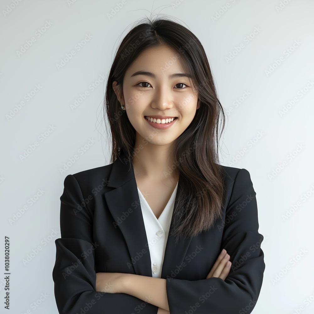 Professional Business Portrait of a Young Woman with Friendly Smile Professional Business Portrait of a Young Woman with Friendly Smile