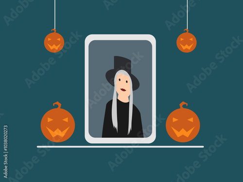 Halloween day flat design vector illustration