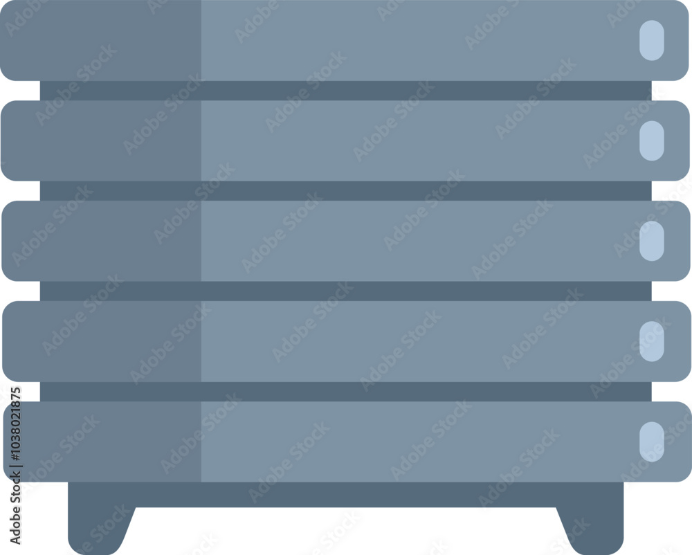 Icon of data storage unit with multiple hard drives for cloud computing Icon of data storage unit with multiple hard drives for cloud computing