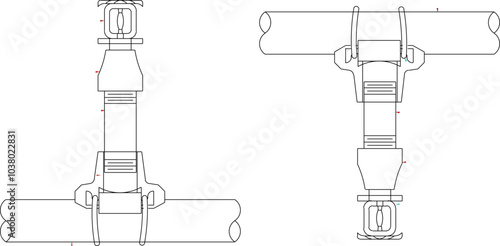 Vector sketch illustration of SPRINKLER HEAD INSTALLATION IN OPEN CEILING silhouette design