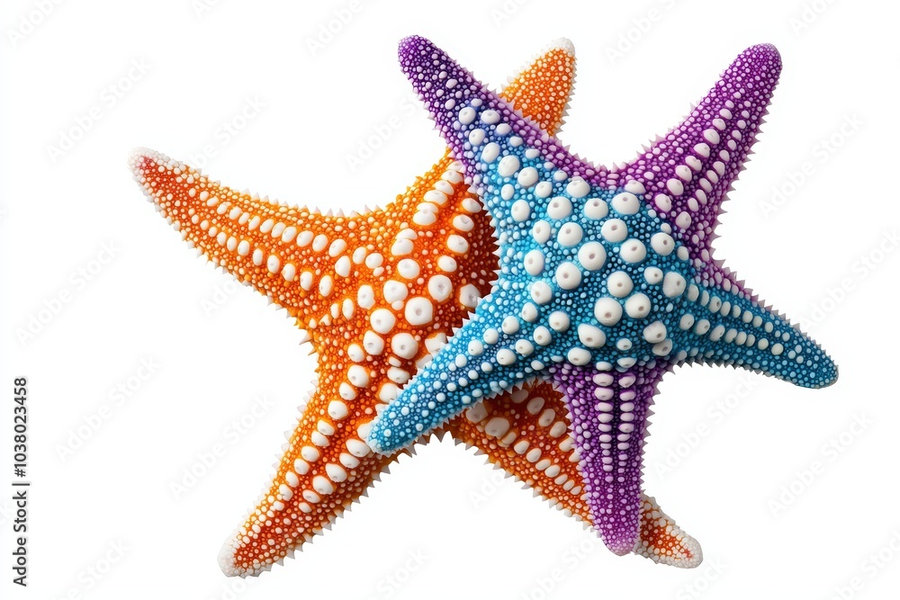 Colorful starfish on white isolate background Colorful starfish on white isolate background